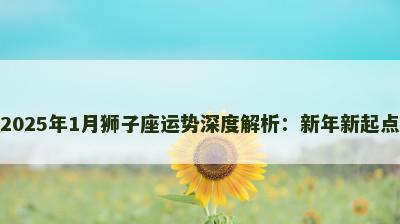 2025年1月狮子座运势深度解析：新年新起点