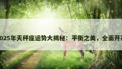2025年天秤座运势大揭秘：平衡之美，全面开花