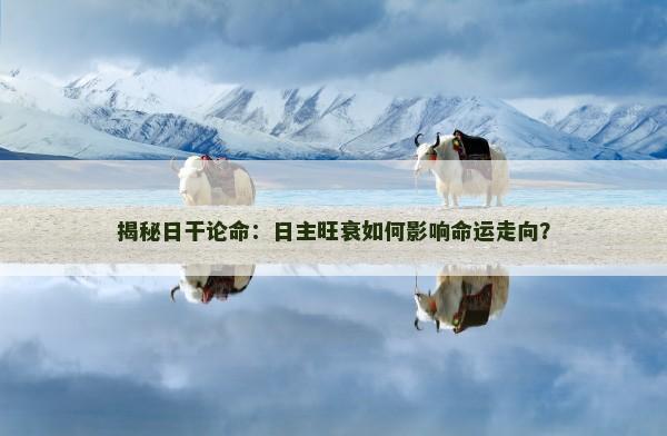 揭秘日干论命：日主旺衰如何影响命运走向？