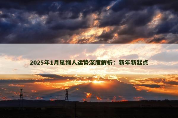 2025年1月属猴人运势深度解析：新年新起点