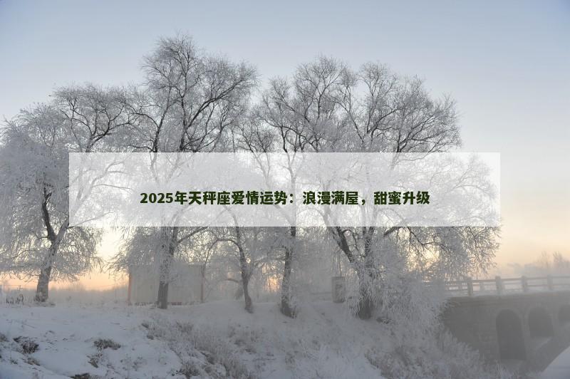 2025年天秤座爱情运势：浪漫满屋，甜蜜升级
