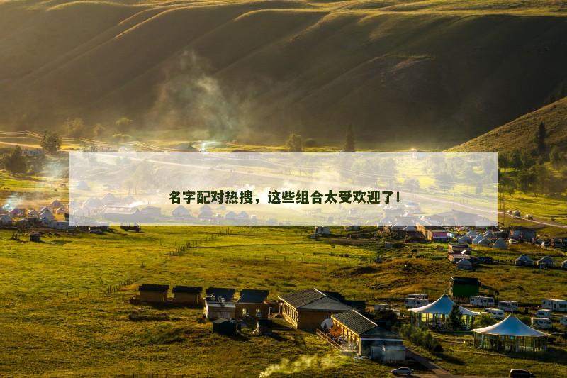 名字配对热搜，这些组合太受欢迎了！
