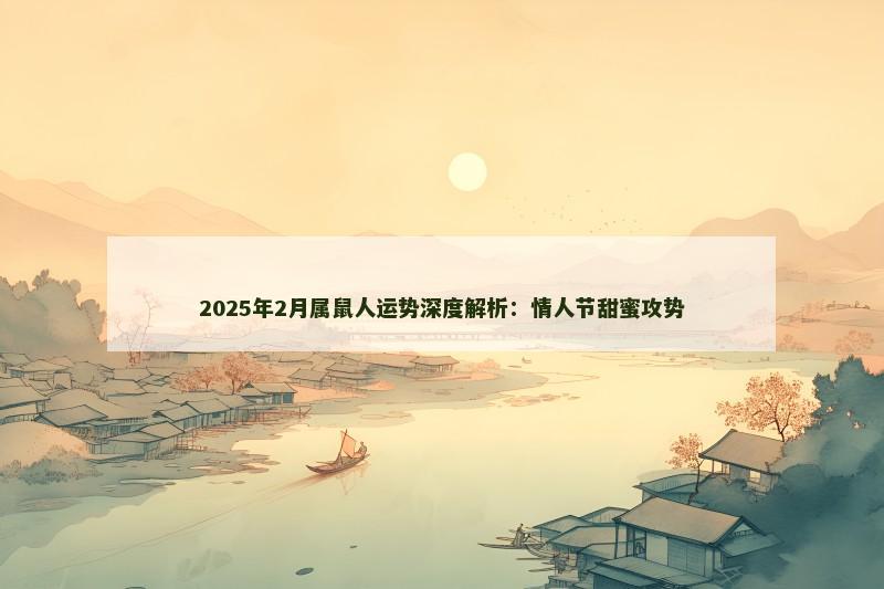 2025年2月属鼠人运势深度解析：情人节甜蜜攻势