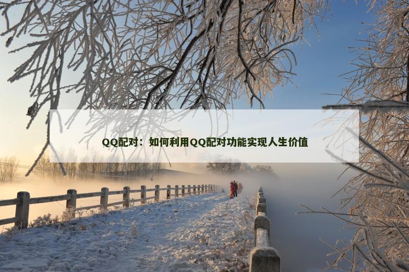 QQ配对：如何利用QQ配对功能实现人生价值