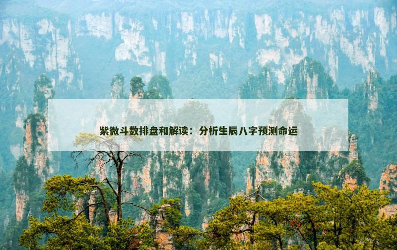 紫微斗数排盘和解读：分析生辰八字预测命运