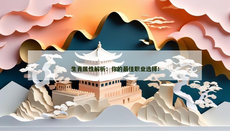 生肖属性解析：你的最佳职业选择！