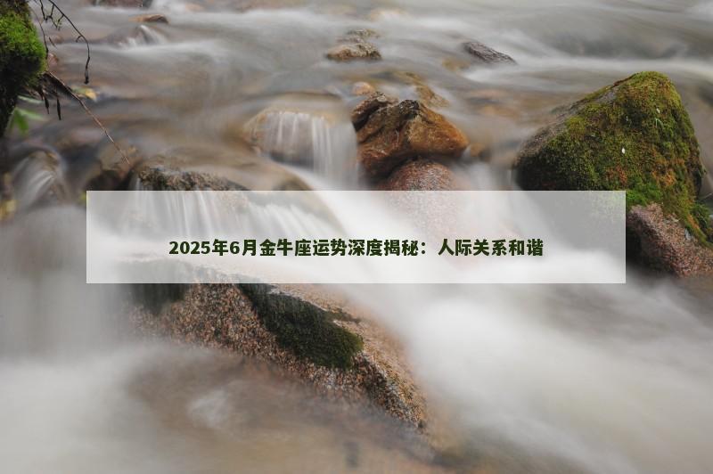 2025年6月金牛座运势深度揭秘：人际关系和谐