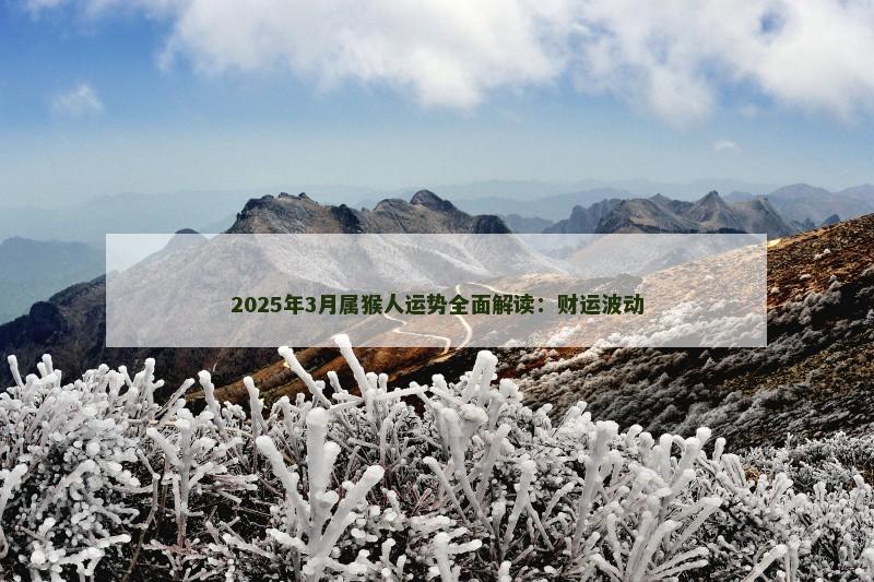 2025年3月属猴人运势全面解读：财运波动