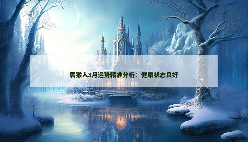 属猴人3月运势精准分析：健康状态良好