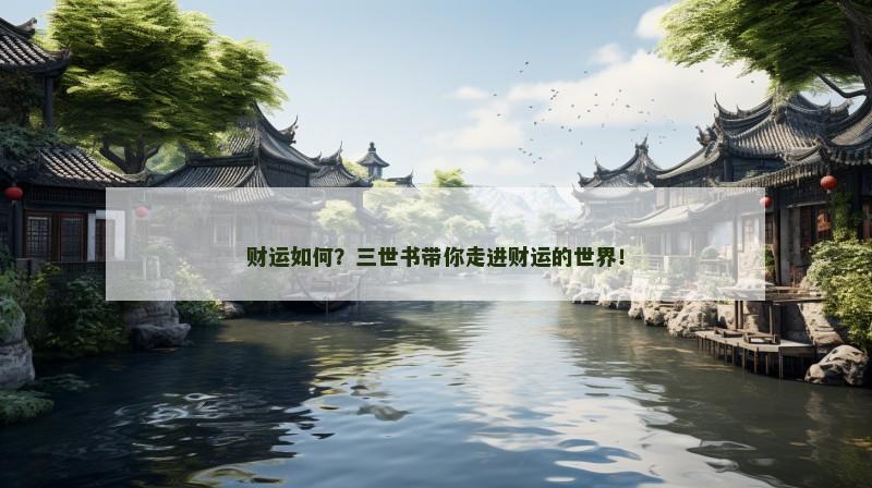 财运如何？三世书带你走进财运的世界！