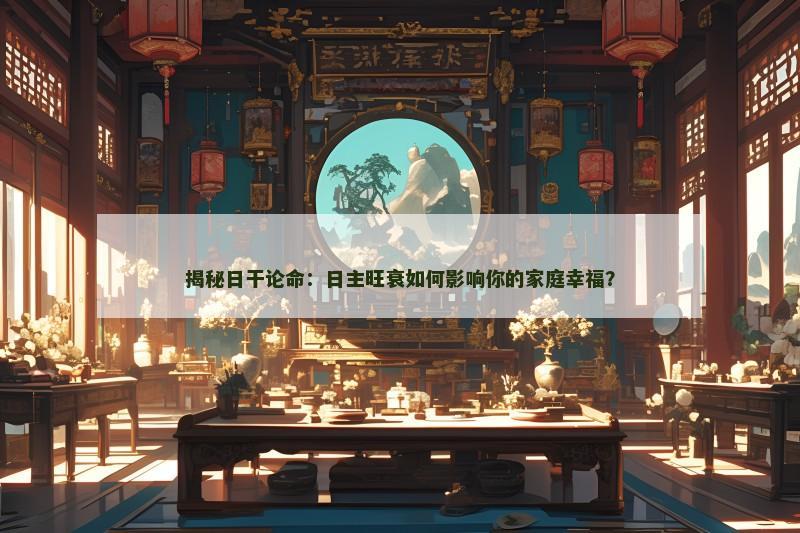 揭秘日干论命：日主旺衰如何影响你的家庭幸福？