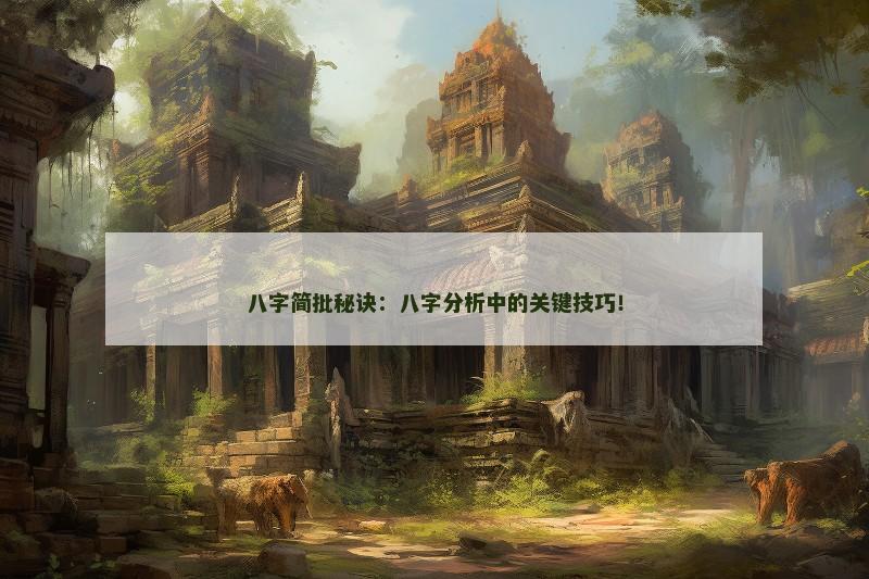 八字简批秘诀：八字分析中的关键技巧！