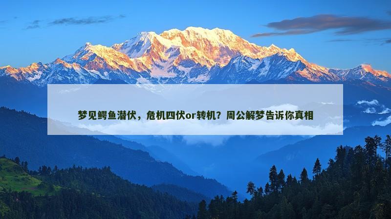 梦见鳄鱼潜伏，危机四伏or转机？周公解梦告诉你真相