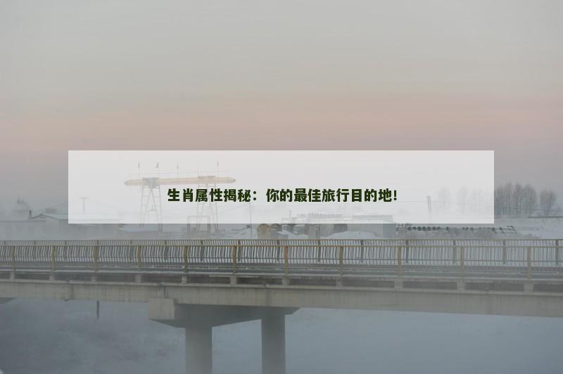 生肖属性揭秘：你的最佳旅行目的地！