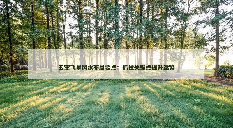 玄空飞星风水布局要点：抓住关键点提升运势