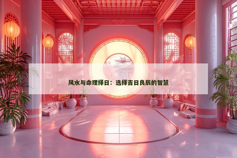 风水与命理择日：选择吉日良辰的智慧