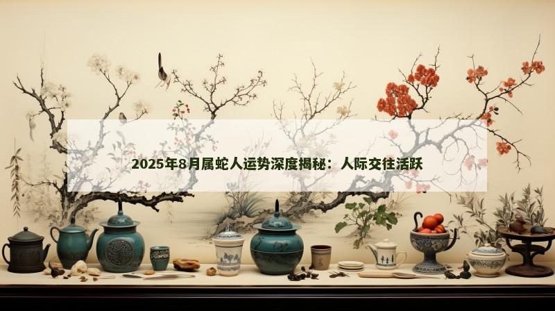 2025年8月属蛇人运势深度揭秘：人际交往活跃