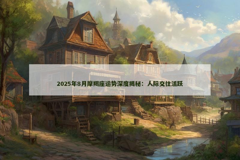 2025年8月摩羯座运势深度揭秘：人际交往活跃
