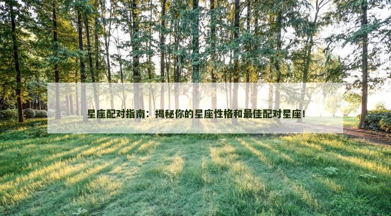 星座配对指南：揭秘你的星座性格和最佳配对星座！