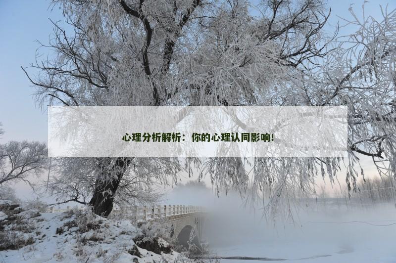 心理分析解析：你的心理认同影响！