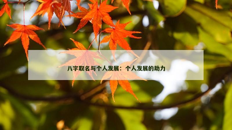 八字取名与个人发展：个人发展的助力