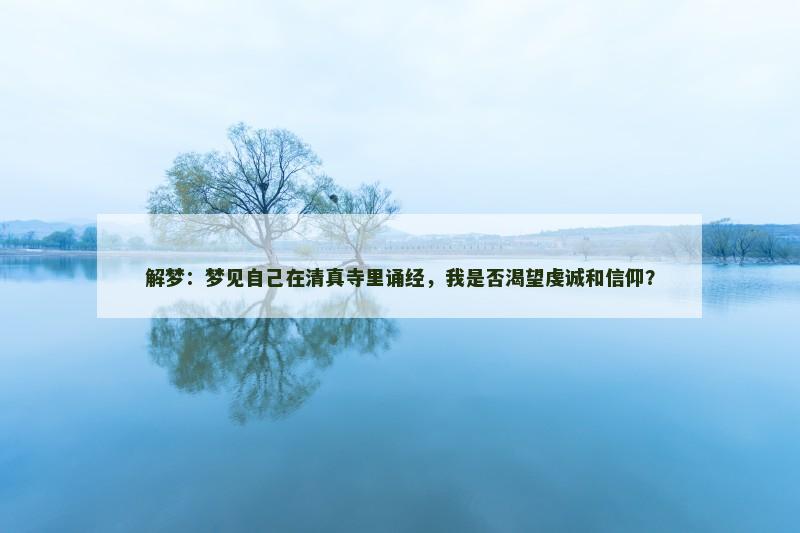 解梦：梦见自己在清真寺里诵经，我是否渴望虔诚和信仰？