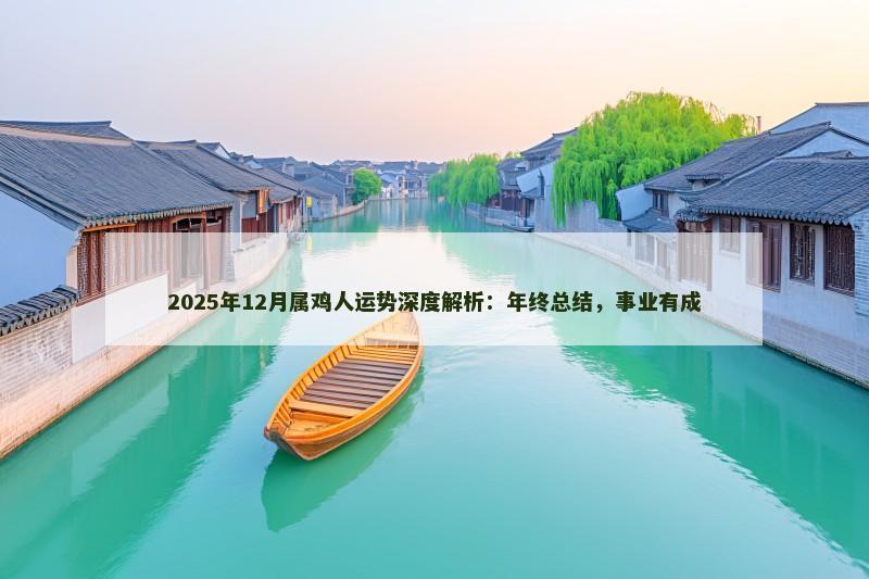 2025年12月属鸡人运势深度解析：年终总结，事业有成