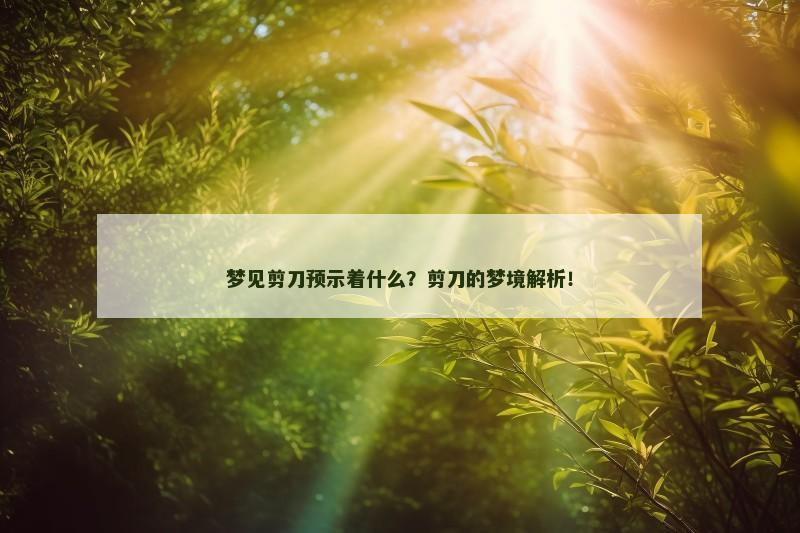 梦见剪刀预示着什么？剪刀的梦境解析！