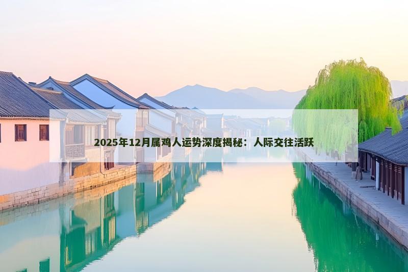 2025年12月属鸡人运势深度揭秘：人际交往活跃