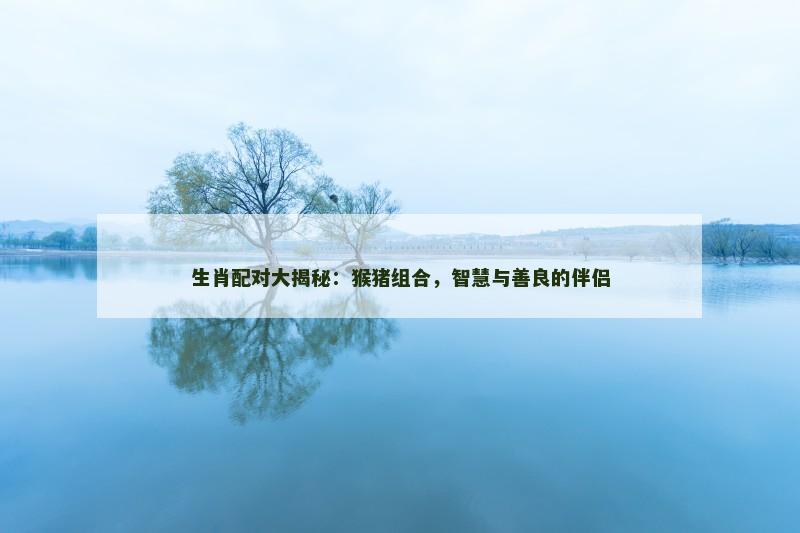生肖配对大揭秘：猴猪组合，智慧与善良的伴侣