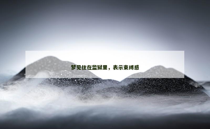 梦见住在监狱里，表示束缚感