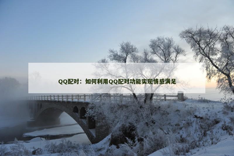 QQ配对：如何利用QQ配对功能实现情感满足