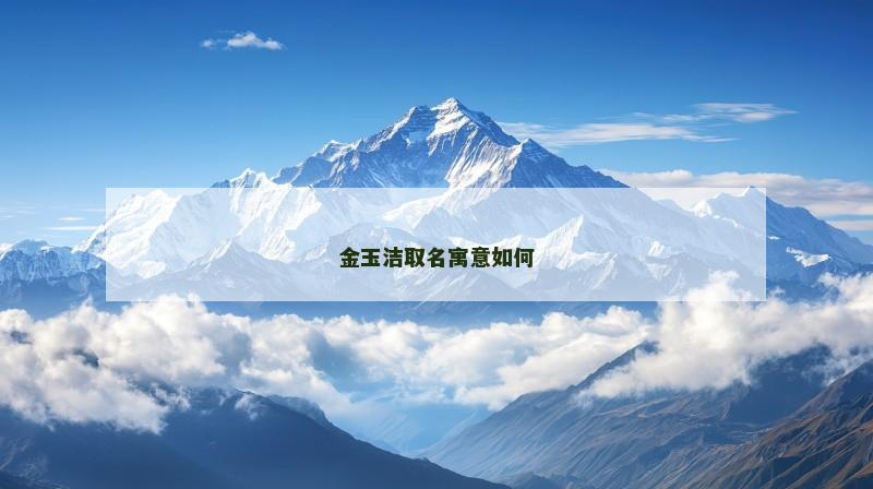 金玉洁取名寓意如何