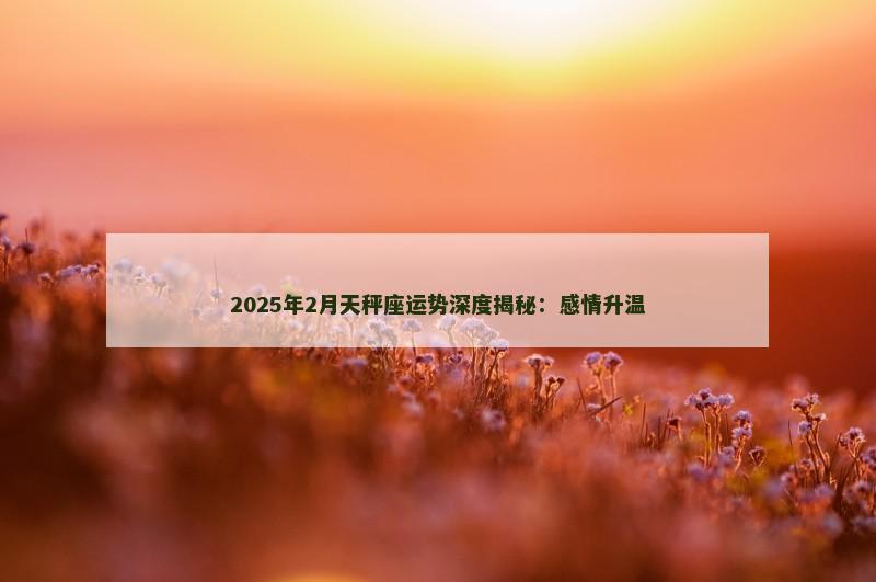 2025年2月天秤座运势深度揭秘：感情升温