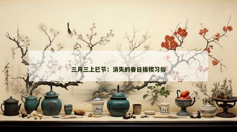 三月三上巳节：消失的春日祓禊习俗