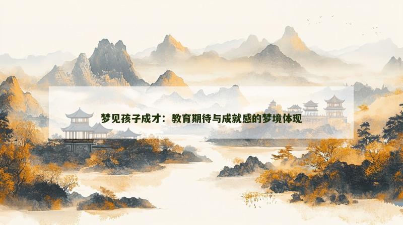 梦见孩子成才：教育期待与成就感的梦境体现