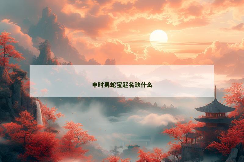 申时男蛇宝起名缺什么