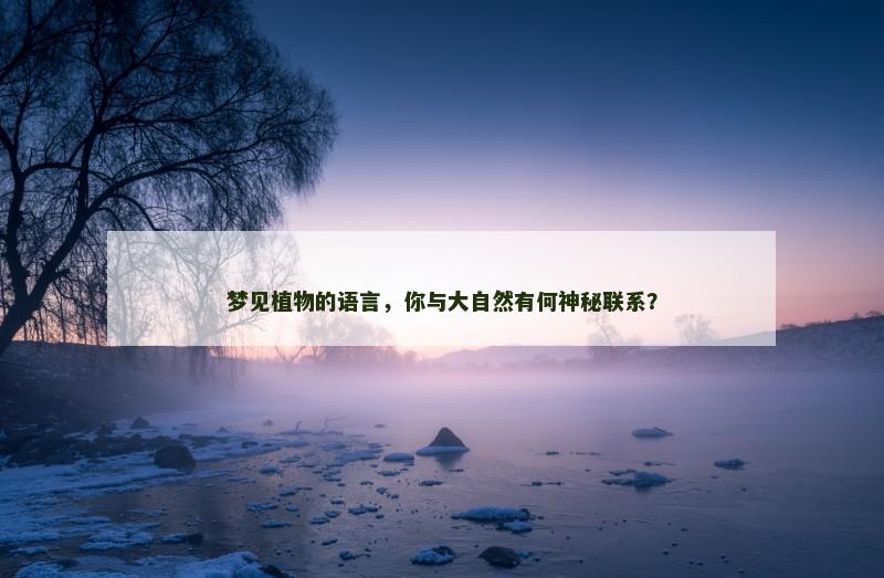梦见植物的语言，你与大自然有何神秘联系？