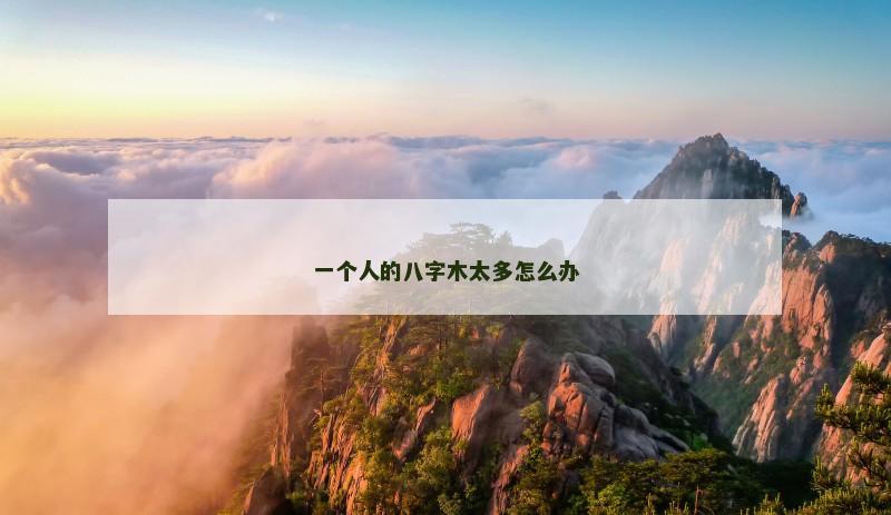 一个人的八字木太多怎么办