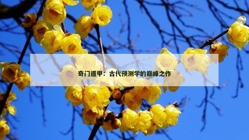 奇门遁甲：古代预测学的巅峰之作
