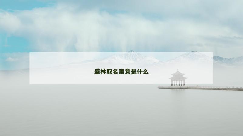 盛林取名寓意是什么