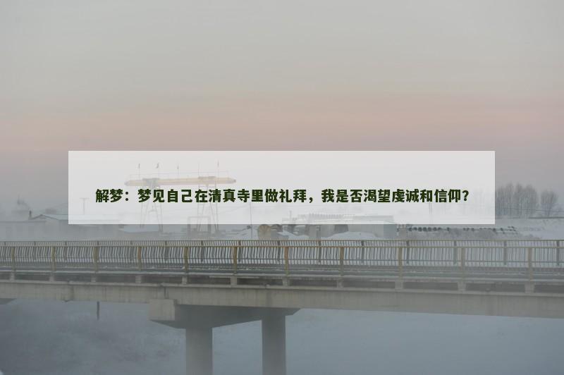 解梦：梦见自己在清真寺里做礼拜，我是否渴望虔诚和信仰？