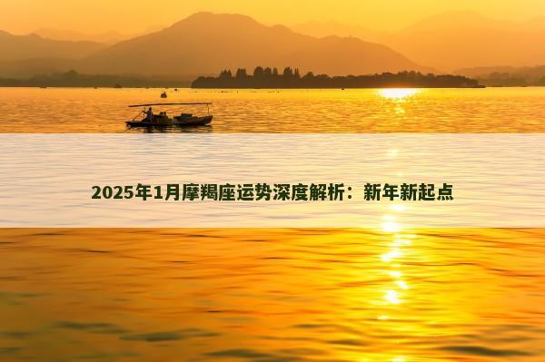 2025年1月摩羯座运势深度解析:新年新起点 2025年1月摩羯座运势深度解析:新年新起点