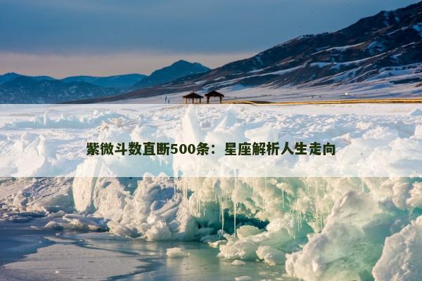 紫微斗数直断500条:星座解析人生走向 紫微斗数直断500条:星座解析人生走向