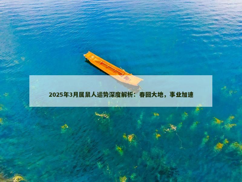2025年3月属鼠人运势深度解析:春回大地,事业加速 2025年3月属鼠人运势深度解析:春回大地,事业加速