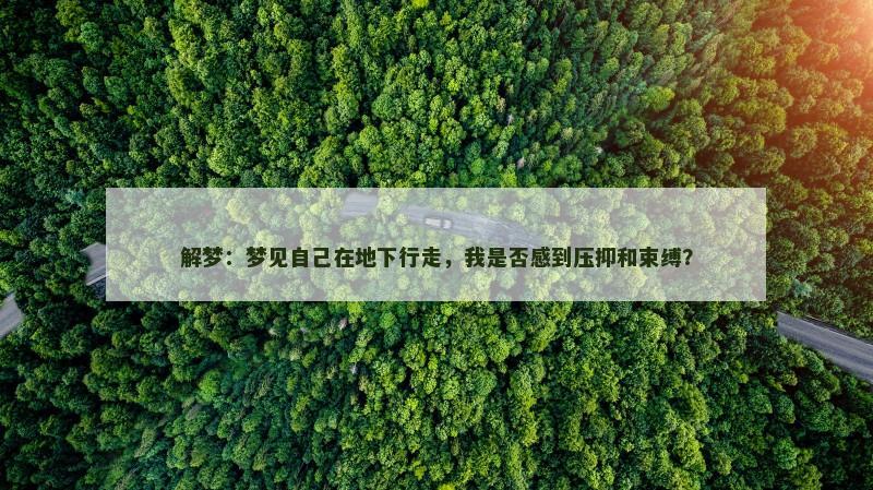 解梦:梦见自己在地下行走,我是否感到压抑和束缚? 解梦:梦见自己在地下行走,我是否感到压抑和束缚?