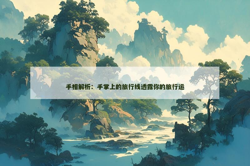 手相解析:手掌上的旅行线透露你的旅行运 手相解析:手掌上的旅行线透露你的旅行运