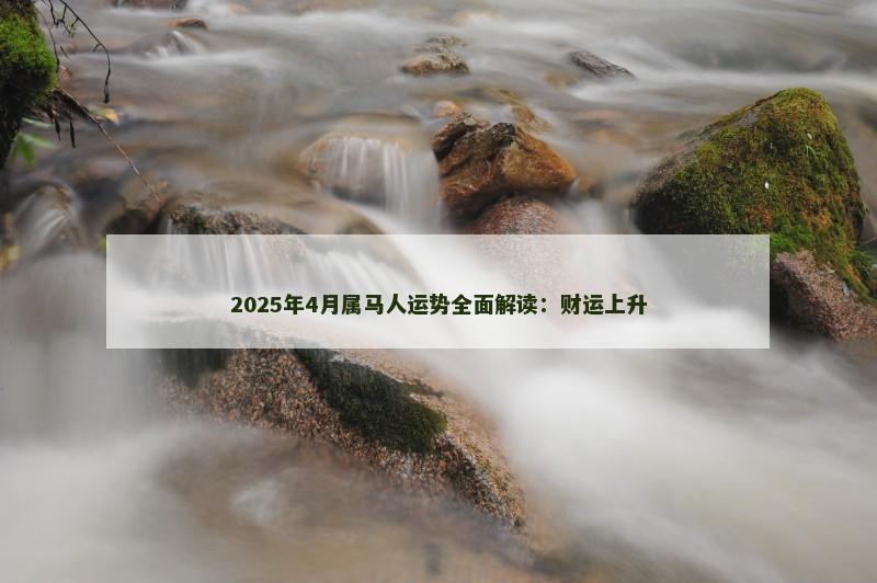 2025年4月属马人运势全面解读:财运上升 2025年4月属马人运势全面解读:财运上升