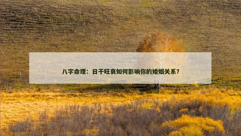 八字命理:日干旺衰如何影响你的婚姻关系? 八字命理:日干旺衰如何影响你的婚姻关系?