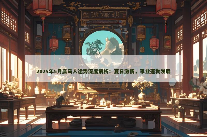2025年5月属马人运势深度解析:夏日激情,事业蓬勃发展 2025年5月属马人运势深度解析:夏日激情,事业蓬勃发展